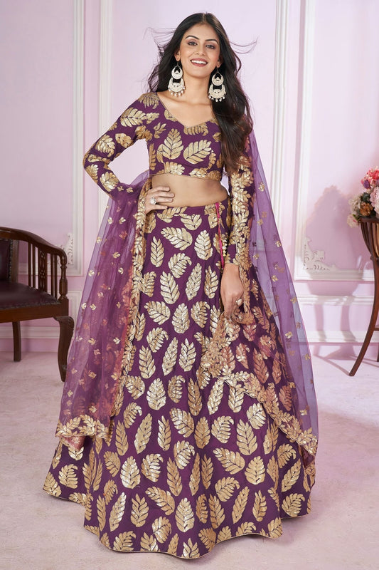 Purple Georgette Lehenga Choli NCLC10110118