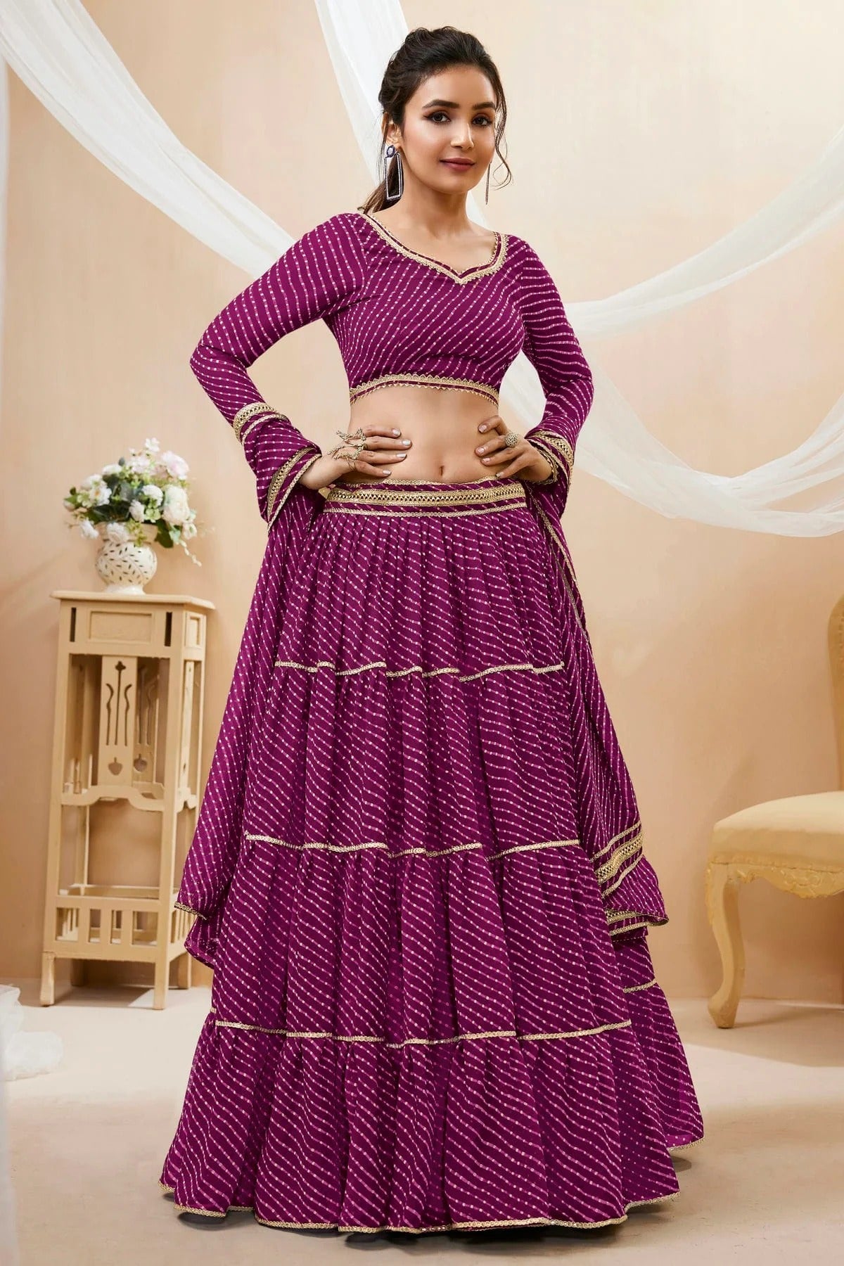 Purple Georgette Lehenga Choli NCLC10110127