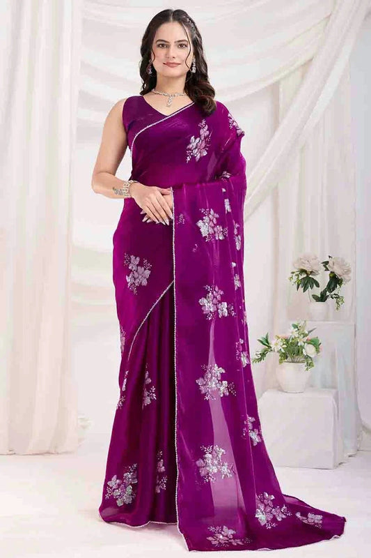 Purple Jimmi Choo Designer Saree NCSD11110974