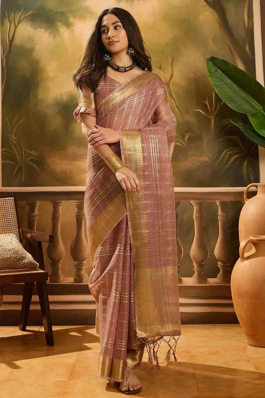 Purple Khadi Organza Traditional Saree NCSD11110101