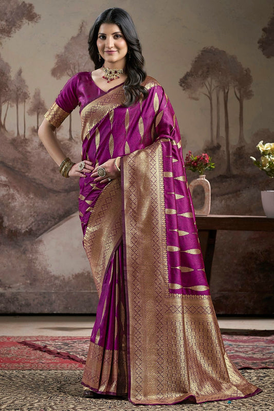 Purple Lichi Silk Traditional Saree NCSD11111457