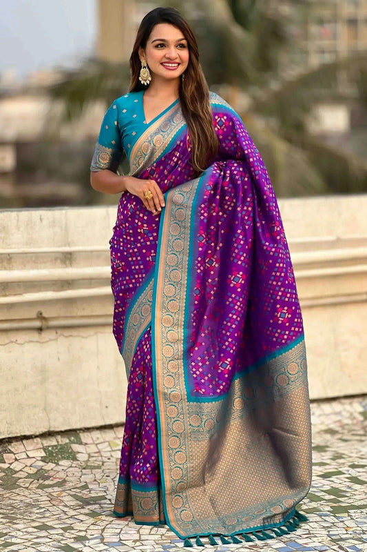 Purple Meenakari Patola Silk Traditional Sarees  NCSD11110592
