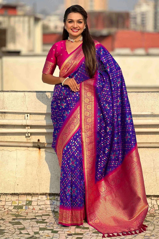 Purple Meenakari Patola Silk Traditional Sarees  NCSD11110594