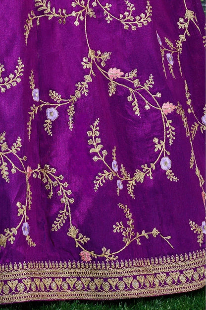 Purple Mulberry Silk Lehenga Choli NCLC10110290