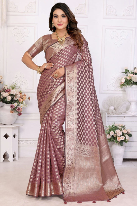 Purple Organza Traditional Saree NCSD11111093
