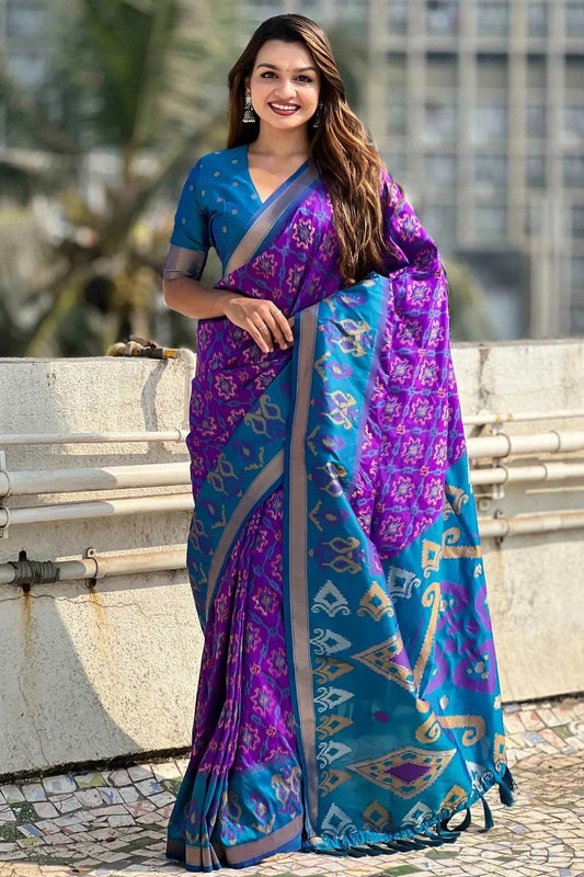 Purple Patola Silk Traditional Saree NCSD11111124
