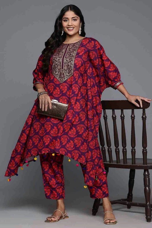 Purple Poly Crepe Stitched Top and Bottom  NCSS11110217