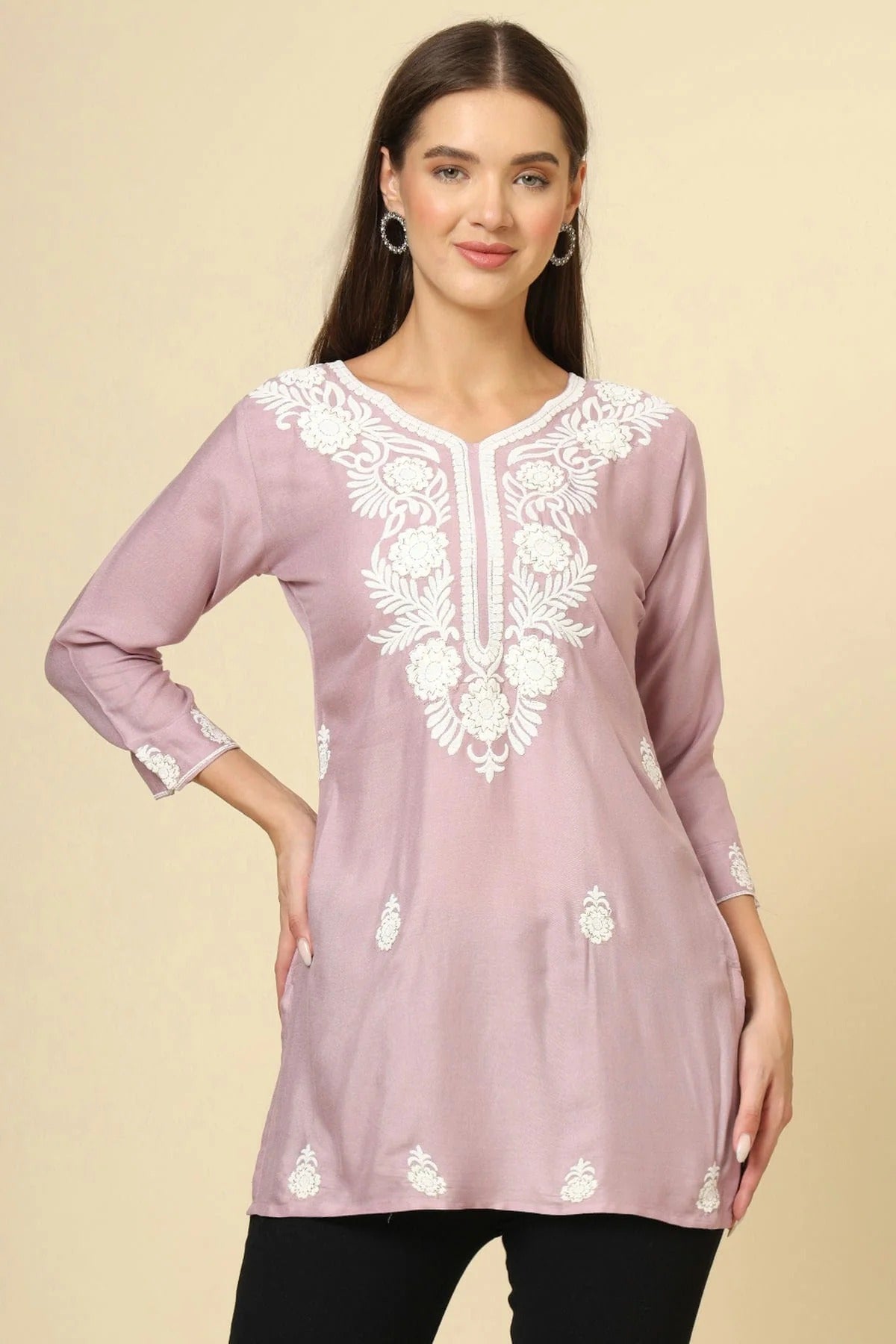 Purple Rayon Readymade Top  NCTP11112259