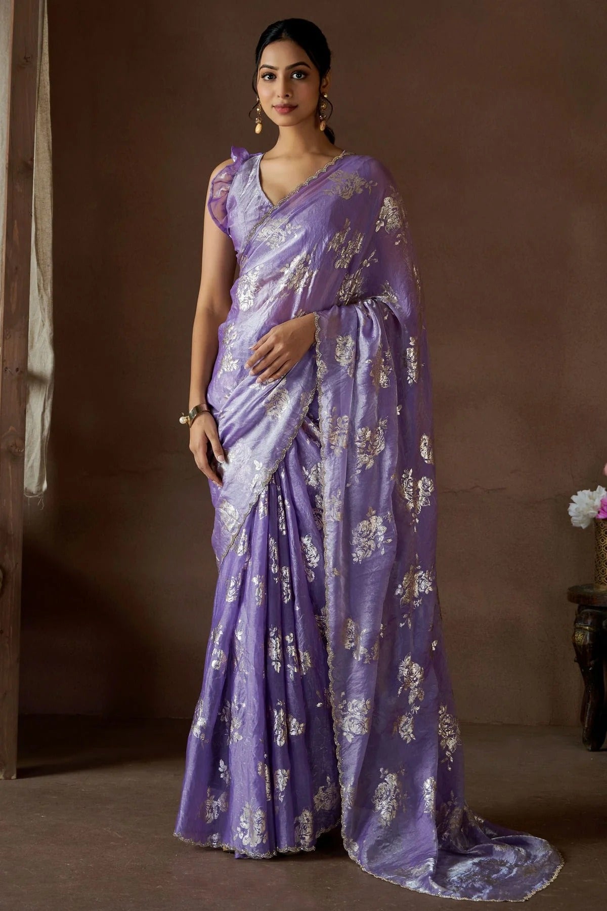 Purple Satin Silk Designer Saree NCSD11210208
