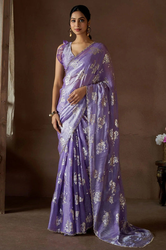 Purple Satin Silk Designer Saree NCSD11210208