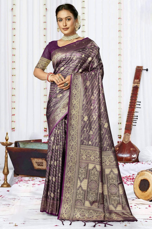 Purple Satin Silk Traditional Saree NCSD11010442