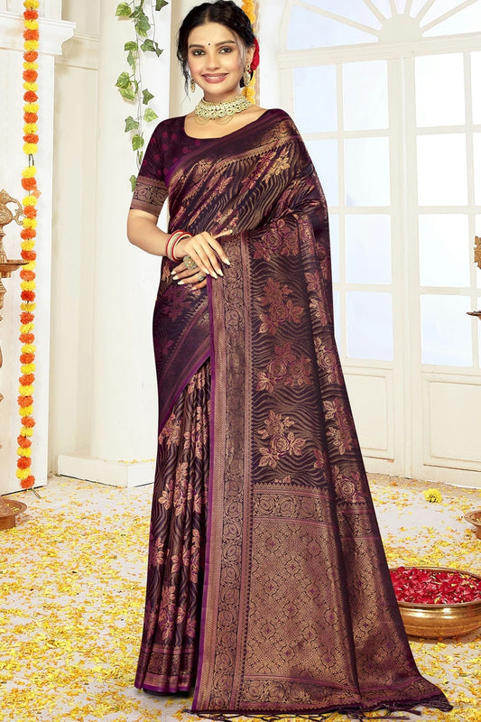 Purple Satin Silk Traditional Saree NCSD11010451
