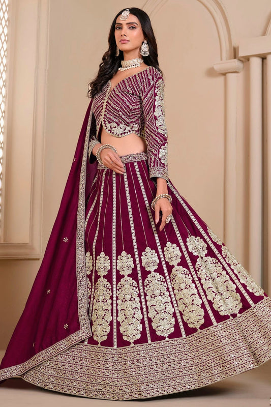 Purple Semi Stitched Shimmer Art Silk Lehenga Choli NCLC10510153