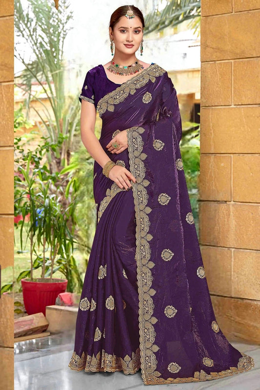 Purple Silk Designer Saree NCSD11210180