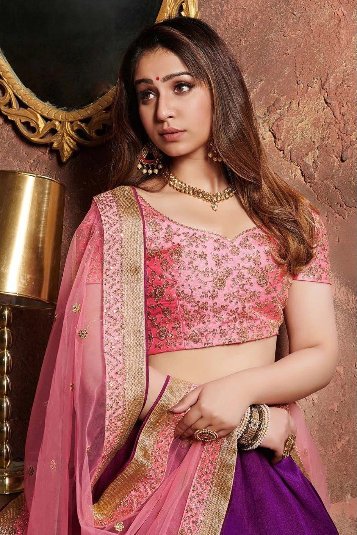 Purple Silk Lehenga Choli NCLC10110283