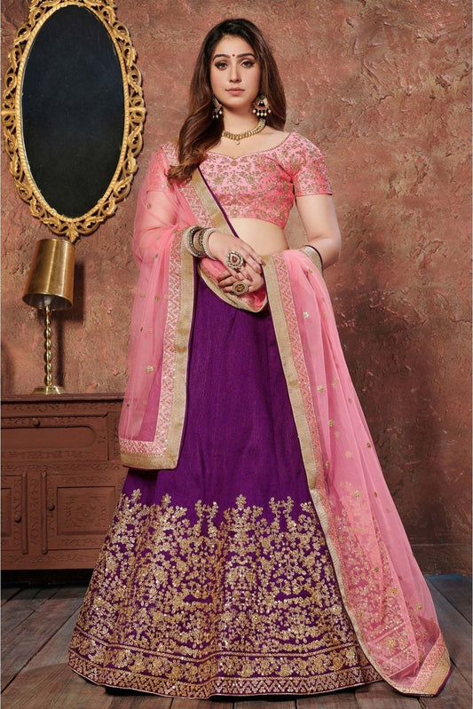 Purple Silk Lehenga Choli NCLC10110283