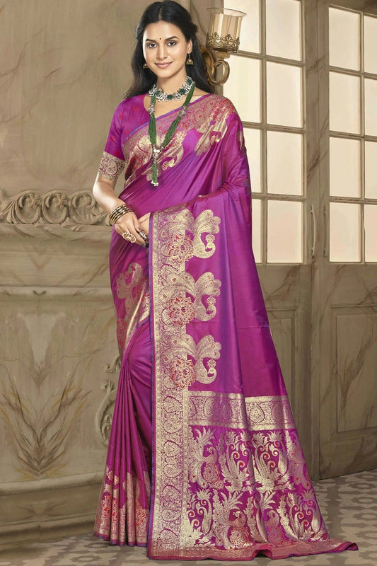 Purple Silk Traditional Saree NCSD11010425