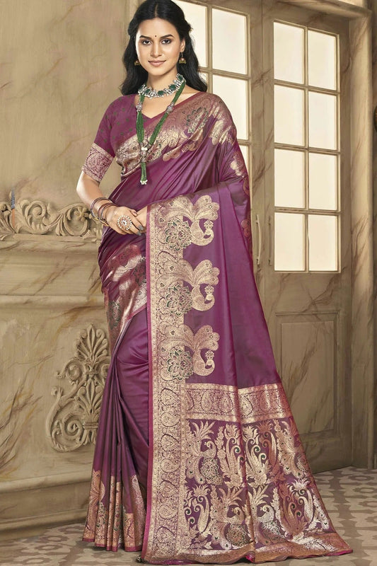 Purple Silk Traditional Saree NCSD11010429