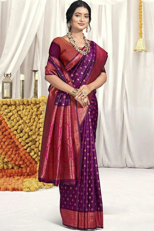 Purple Silk Traditional Saree NCSD11010433