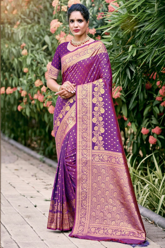Purple Silk Traditional Saree NCSD11010469