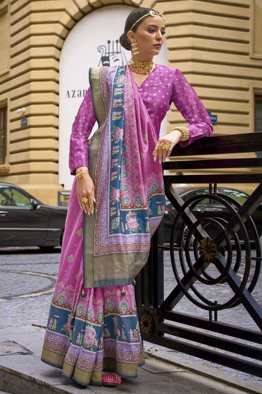 Purple Silk Traditional Saree NCSD11111636