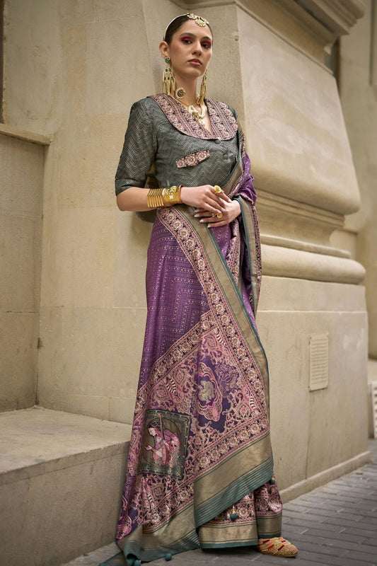 Purple Silk Traditional Saree NCSD11111640