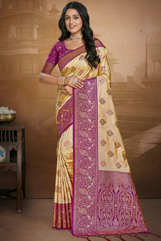Purple Silk Woven Traditional Saree NCSD11010232