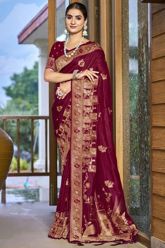 Purple Silk Woven Traditional Saree NCSD11010362