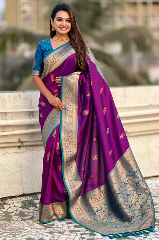 Purple Soft Silk Meenakari Traditional Saree NCSD11110419