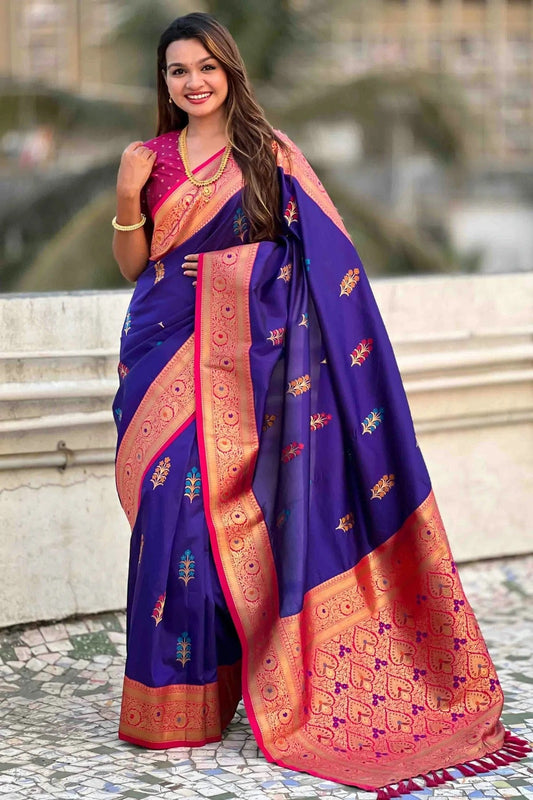 Purple Soft Silk Meenakari Traditional Saree NCSD11110423