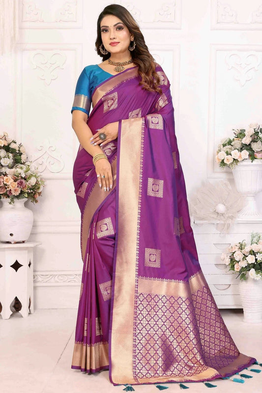 Purple Soft Silk Traditional Saree NCSD11110800