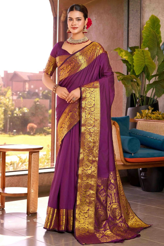 Purple Soft Silk Traditional Saree NCSD11110987