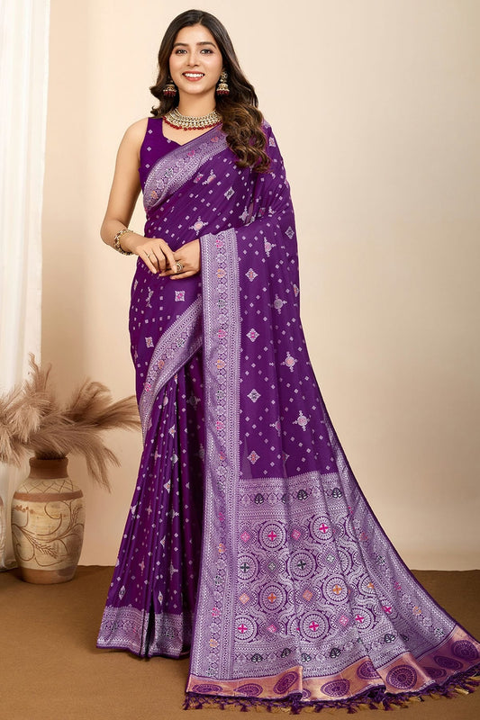 Purple Soft Silk Traditional Saree NCSD11111104