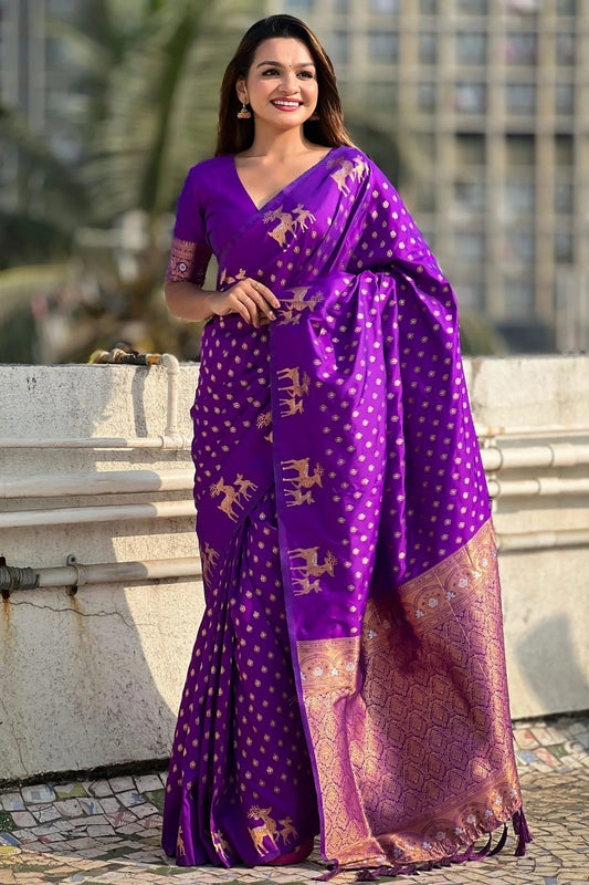 Purple Soft Silk Traditional Saree NCSD11111142