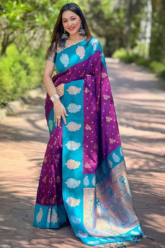 Purple Soft Silk Traditional Saree NCSD11111472