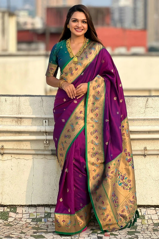 Purple Soft Silk Traditional Saree NCSD11111753