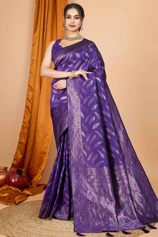 Purple Soft Silk Woven Traditional Saree NCSD11110457