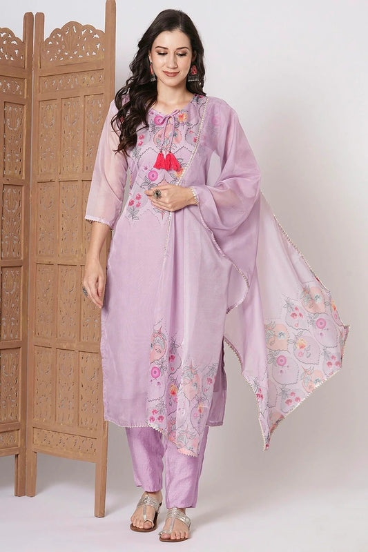 Purple Tabby Silk Stitched Salwar Suit NCSS11111966