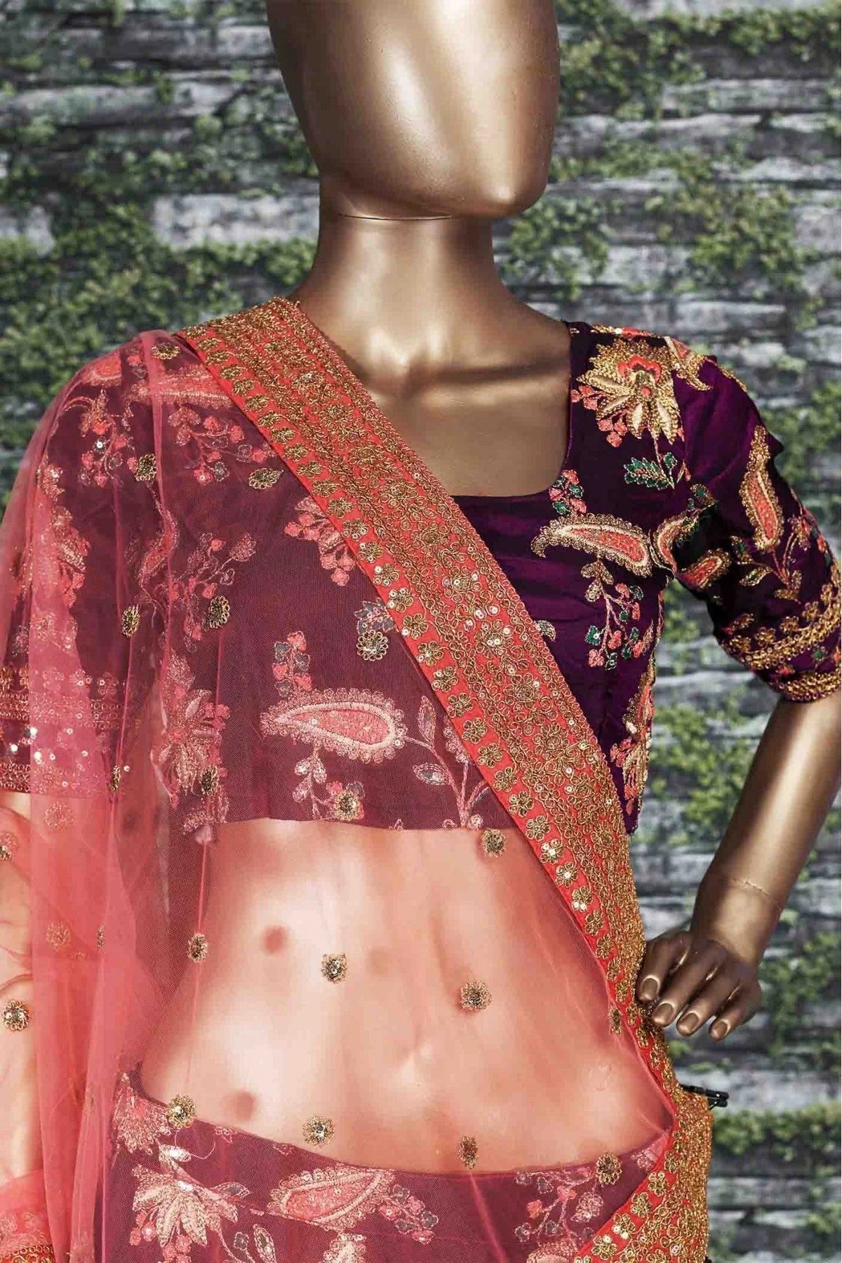 Purple Taffeta Silk Lehenga Choli NCLC10110265