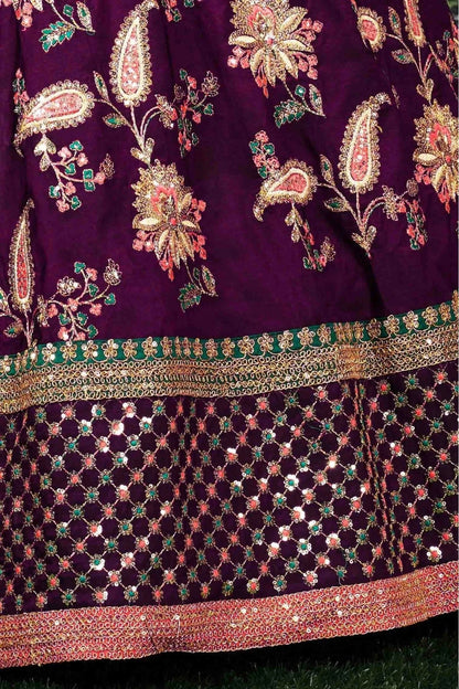 Purple Taffeta Silk Lehenga Choli NCLC10110265