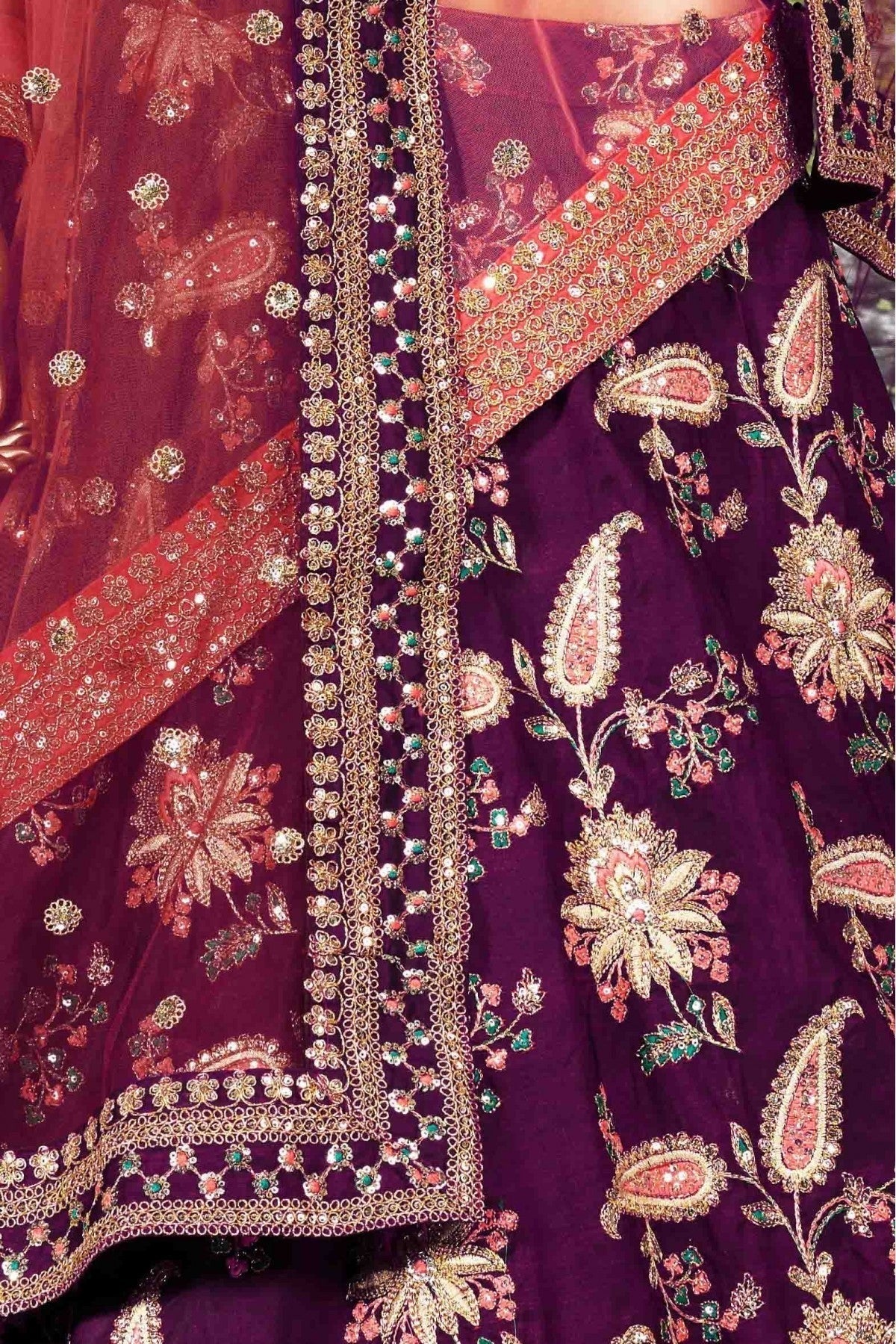 Purple Taffeta Silk Lehenga Choli NCLC10110265