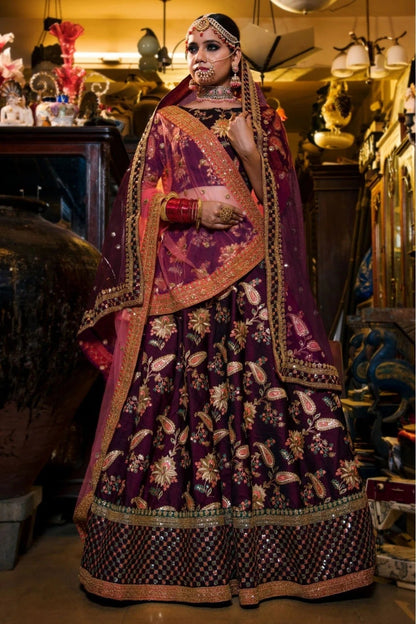 Purple Taffeta Silk Lehenga Choli NCLC10110265