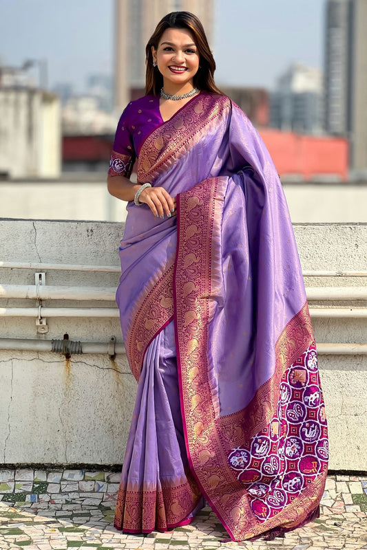 Purple Tissue Traditional Saree NCSD11111199