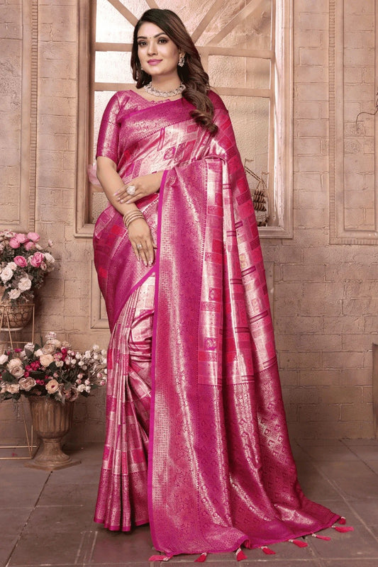 Purple Woven Banarasi Chaturi Silk Traditional Saree NCSD12510157