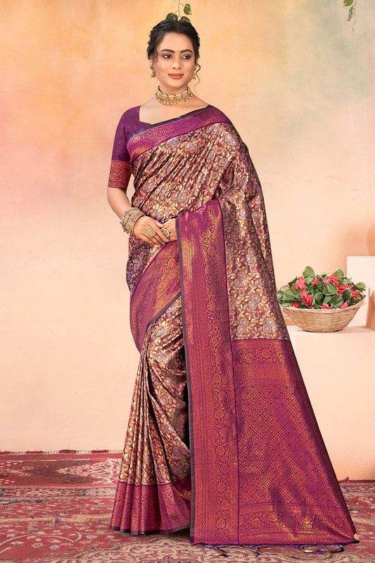 Purple Woven Kanjivaram Silk Saree NCSD11010485