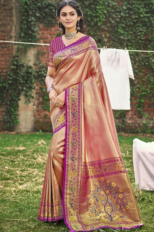 Purple Woven Paithani Silk Traditional Saree NCSD11010178
