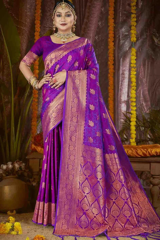 Purple Woven Silk Traditional Saree NCSD11010136