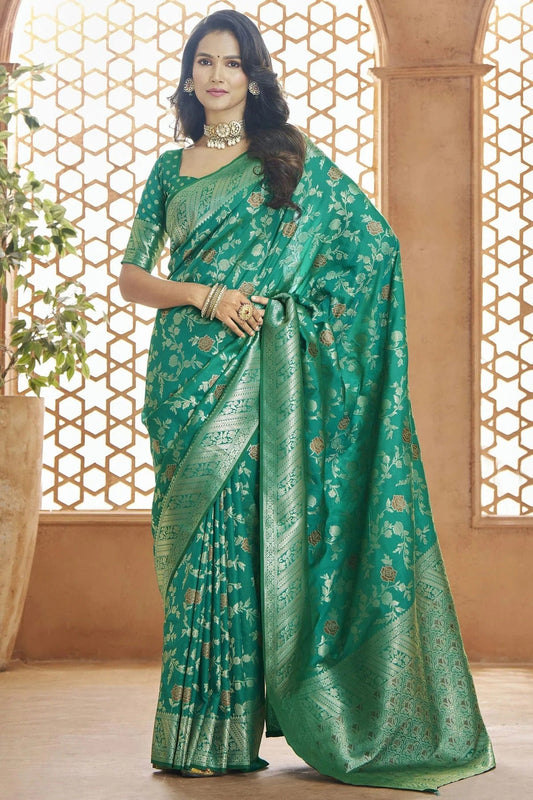 Rama Green Banarasi Silk Traditional Saree NCSD11112240