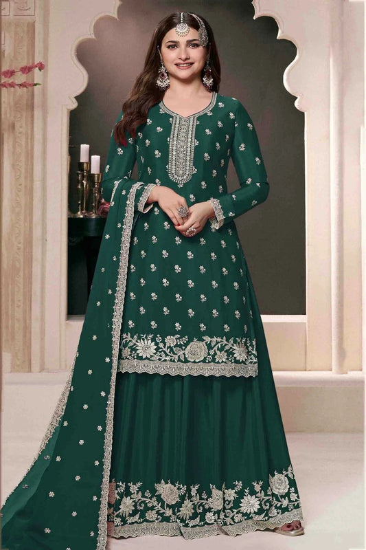 Rama Green Chinon Palazzo Pant Suit NCSM11410110