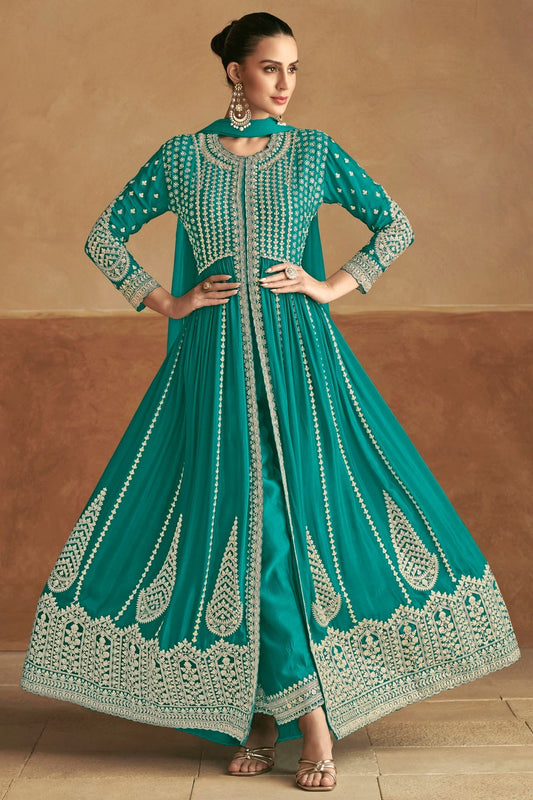 Rama Green Chinon Pant Style Suit NCSM11410398